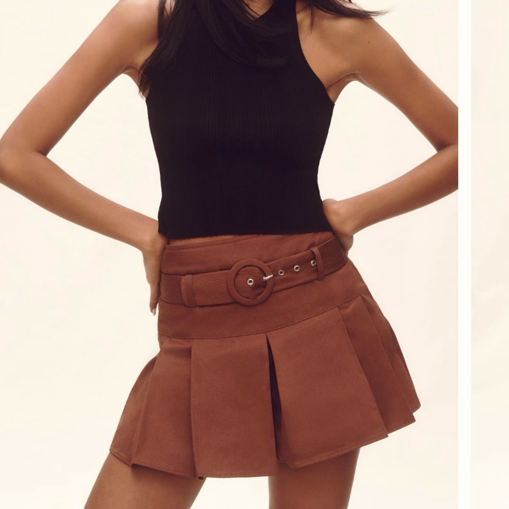 Anthropologie Maeve Belted Skort